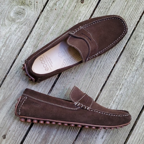ecco suede loafers